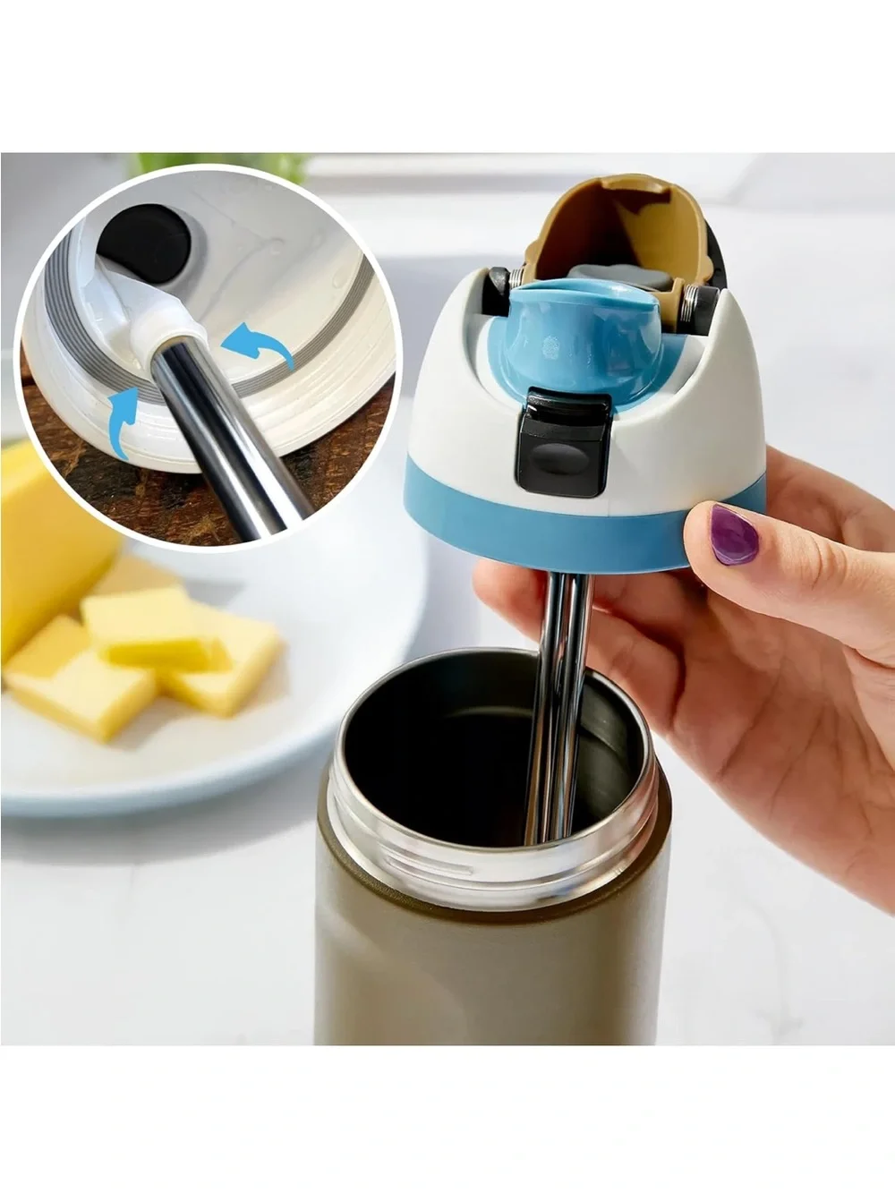 NEW Stainless Straws for Owala 24oz or 32oz, set of 4 (G177)